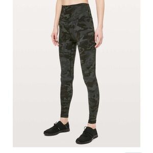 Lululemon full length gator green incognito camo reflective fast and free